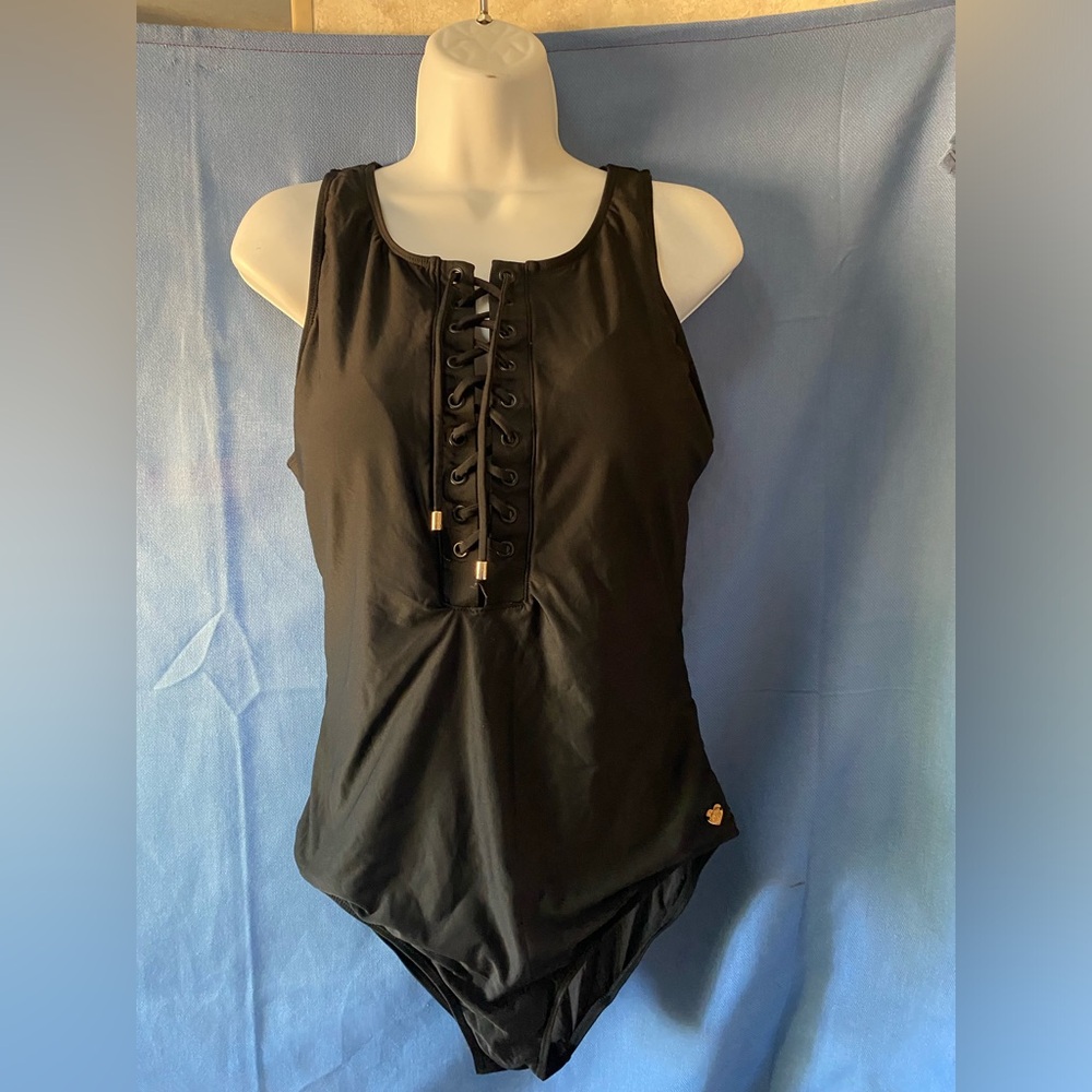 Black classic black swimwear one piece